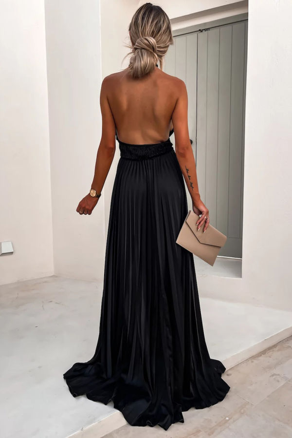 Black Halter Evening Dress