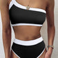 Black & White One Shoulder Bikini