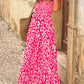 Pink Ruffle Straps Maxi Dress