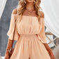 Apricot High Waist Off Shoulder Romper
