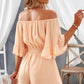 Apricot High Waist Off Shoulder Romper