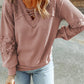 Lace Waffle Long Sleeve Top