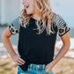 Girls’ T-shirt with Striped Leopard Sleeve