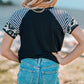 Girls’ T-shirt with Striped Leopard Sleeve