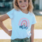 White Rainbow mini Print Parent-child Kid T-shirt