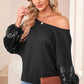 Black Sequin Knit Top