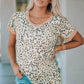 Peach Trim Leopard T-Shirt
