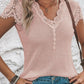Pink Lace Sleeve Waffle Top