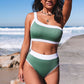 Green High-waisted Bikini Set
