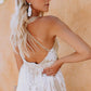 White Lace Backless Maxi Dress