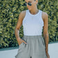 High Waist Pocketed Ruffle Shorts