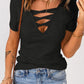 Black Rib Knit T-Shirt