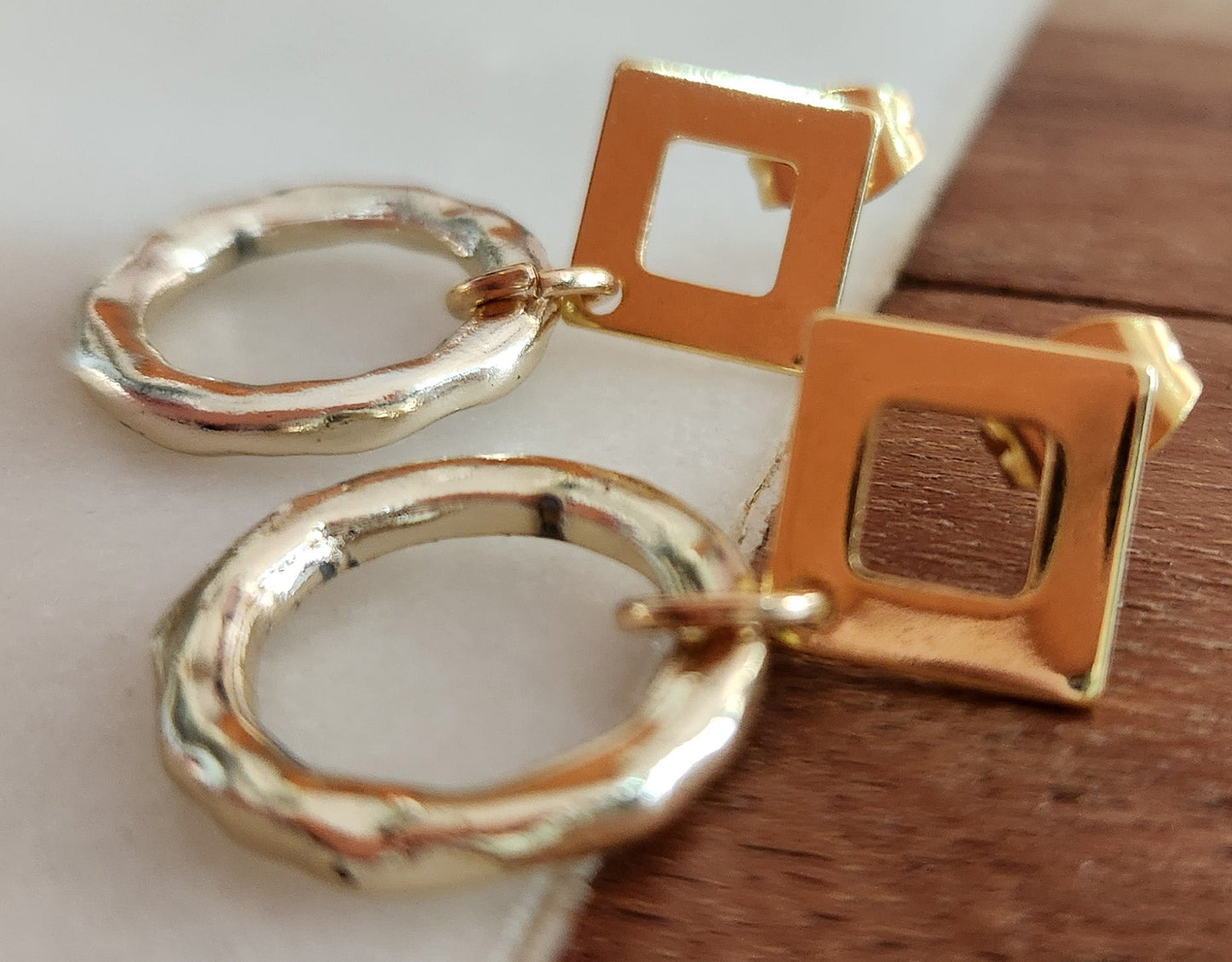 Stainless Steel Geo Drop Earring