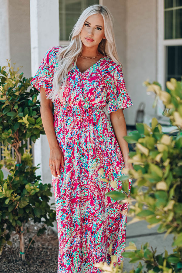 Pink Floral Maxi Dress