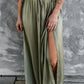 Green Waist Maxi Skirt