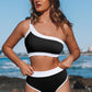 Black & White One Shoulder Bikini