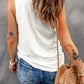 White Crewneck Sleeveless Top